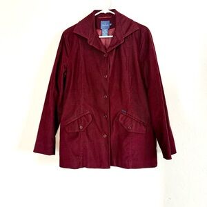 Faconnable Women's Burgundy Corduroy Jacket